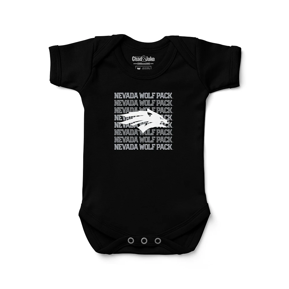 Newborn & Infant Chad Jake Black Nevada Wolf Pack Retro Bodysuit
