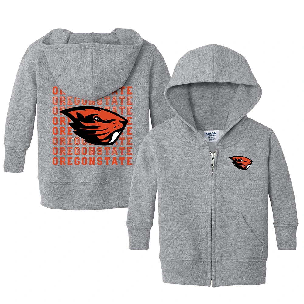 Infant Chad & Jake Heather Gray Oregon State Beavers Retro Full-Zip Hoodie