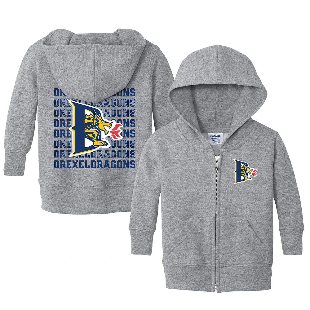 Infant Chad & Jake Heather Gray Drexel Dragons Retro Full-Zip Hoodie