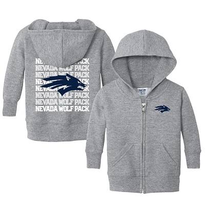Infant Chad & Jake Heather Gray Nevada Wolf Pack Retro Full-Zip Hoodie