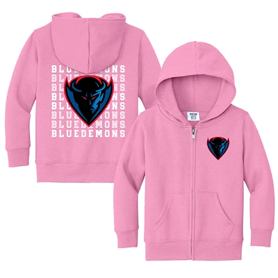 Toddler Chad & Jake Pink DePaul Blue Demons Retro Full-Zip Hoodie