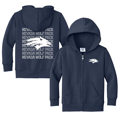 Toddler Chad & Jake Navy Nevada Wolf Pack Retro Full-Zip Hoodie