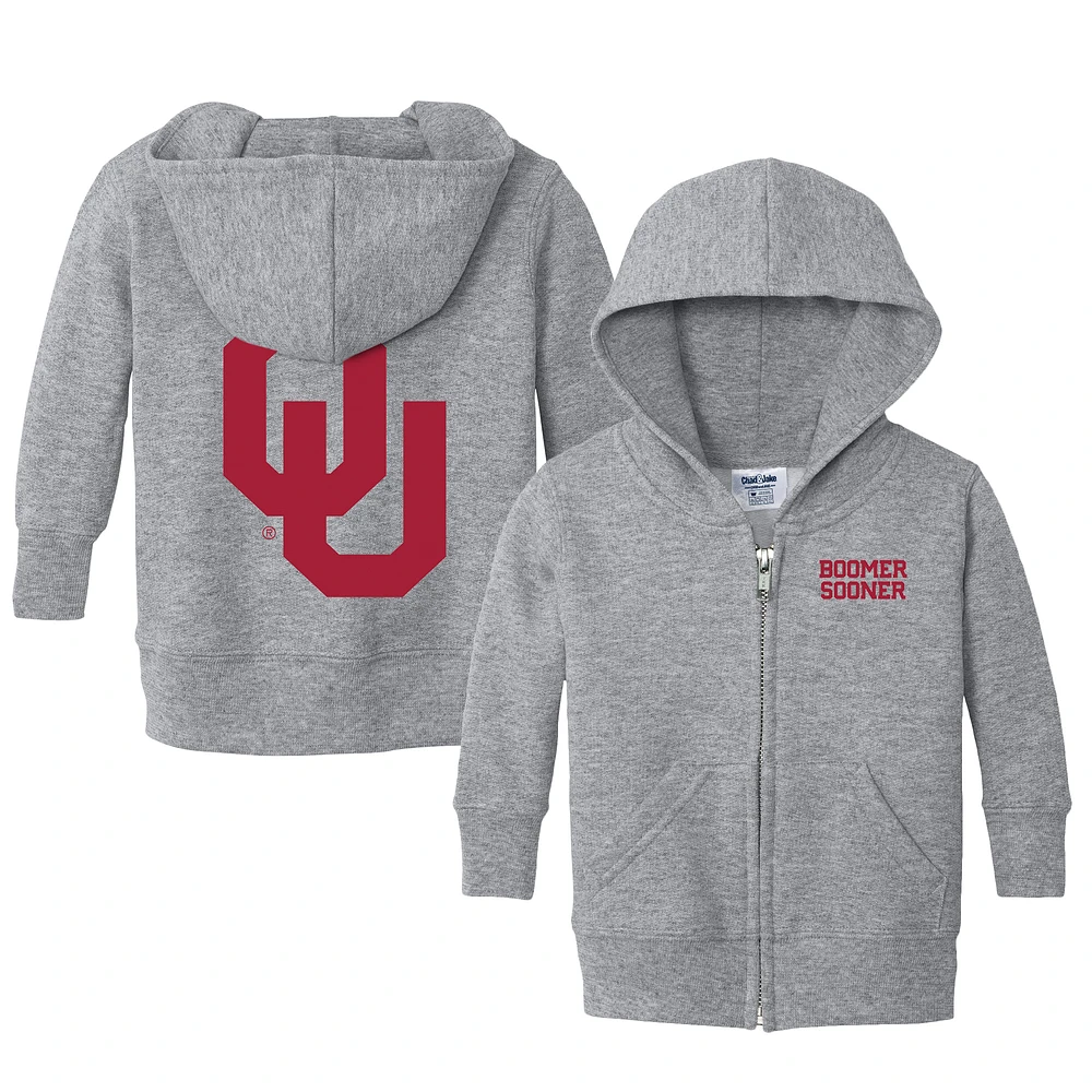 Infant Chad & Jake Heather Gray Oklahoma Sooners Primary Logo Full-Zip Hoodie