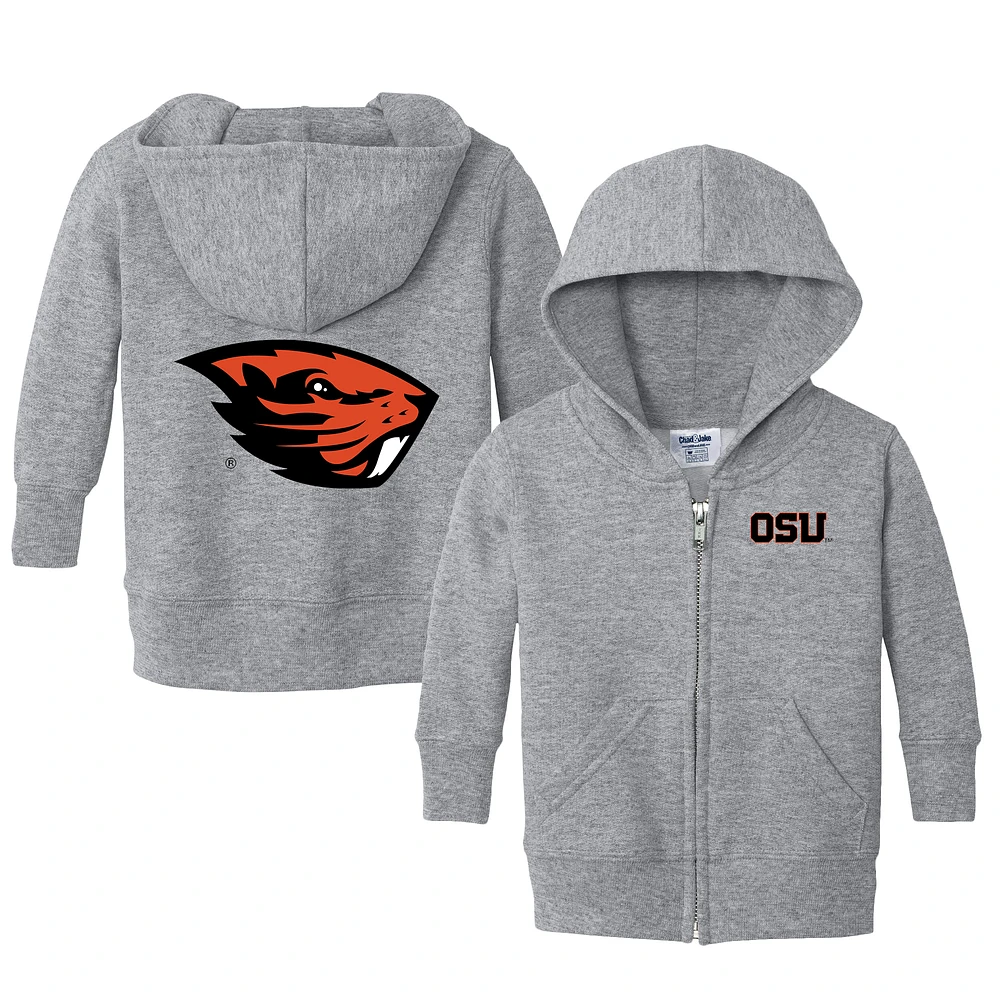 Infant Chad & Jake Heather Gray Oregon State Beavers Primary Logo Full-Zip Hoodie