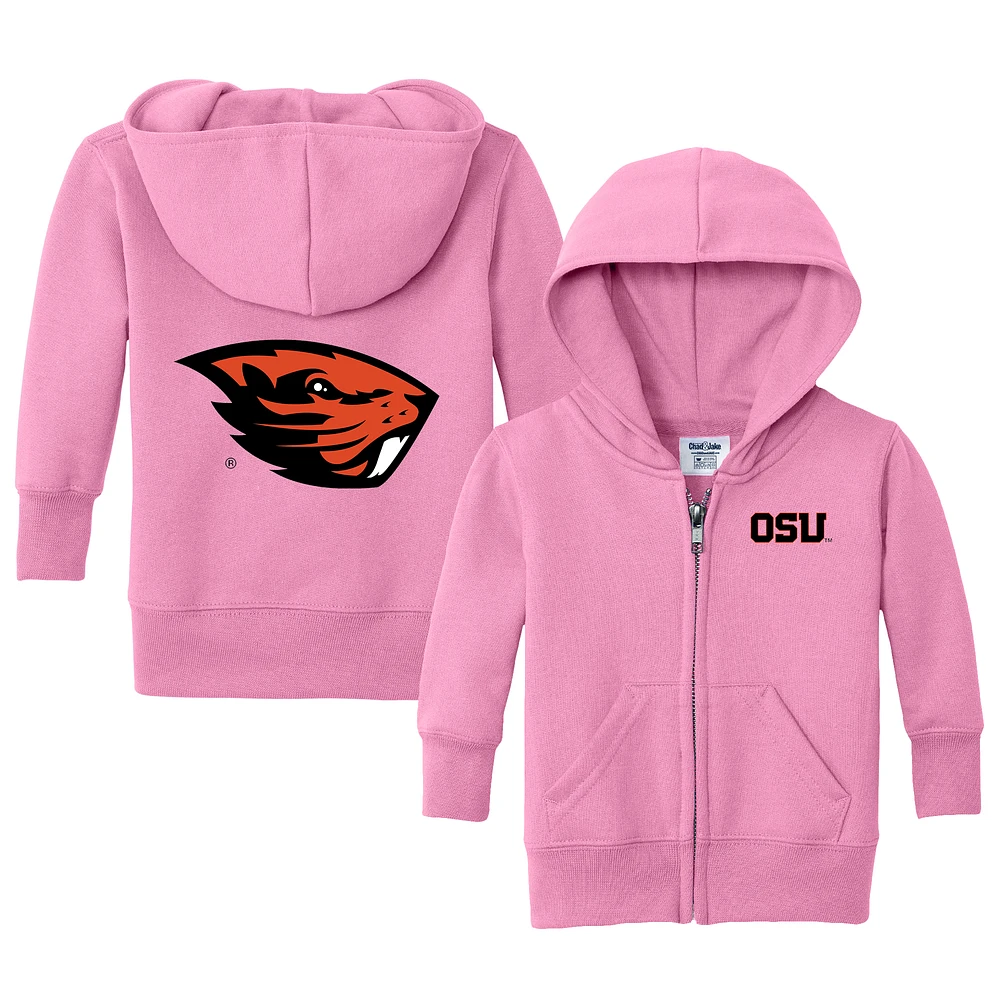 Infant Chad & Jake Pink Oregon State Beavers Primary Logo Full-Zip Hoodie