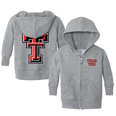 Infant Chad & Jake Heather Gray Texas Tech Red Raiders Primary Logo Full-Zip Hoodie