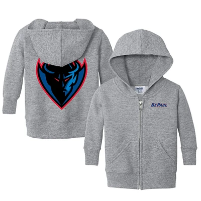 Infant Chad & Jake Heather Gray DePaul Blue Demons Primary Logo Full-Zip Hoodie