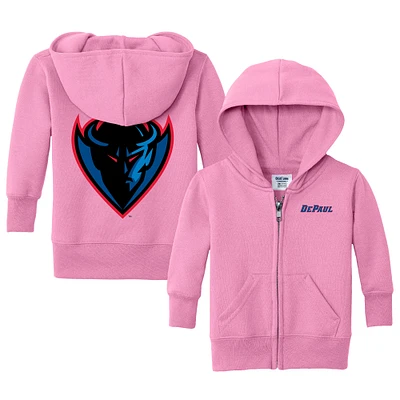 Infant Chad & Jake Pink DePaul Blue Demons Primary Logo Full-Zip Hoodie