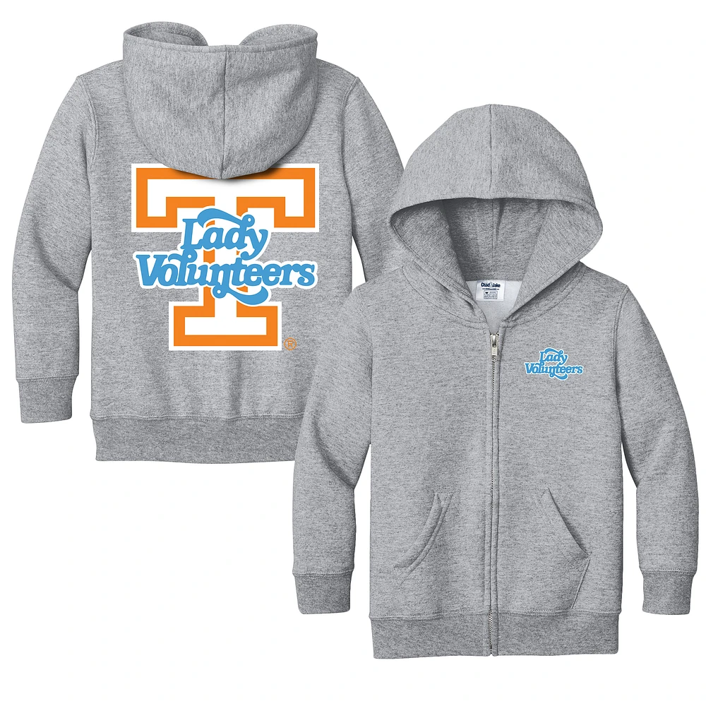 Toddler Chad & Jake Heather Gray Tennessee Volunteers Lady Vols Logo Full-Zip Hoodie