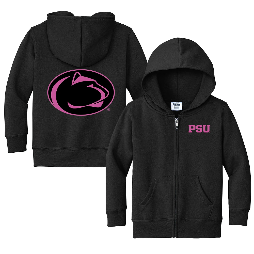 Toddler Chad & Jake Black Penn State Nittany Lions Throwback Logo Full-Zip Hoodie