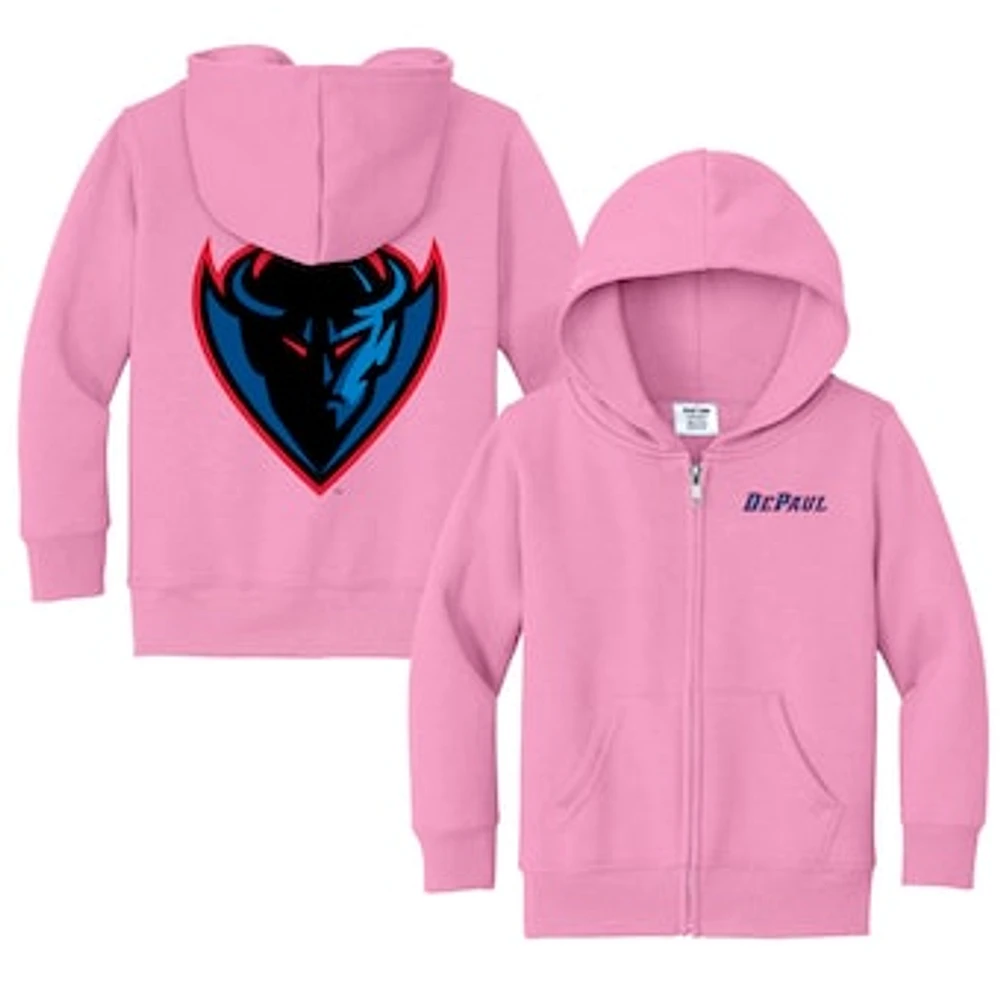 Toddler Chad & Jake Pink DePaul Blue Demons Primary Logo Full-Zip Hoodie