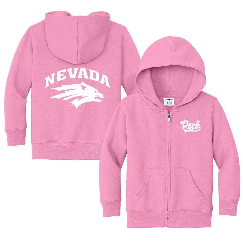 Toddler Chad & Jake Pink Nevada Wolf Pack Primary Logo Full-Zip Hoodie