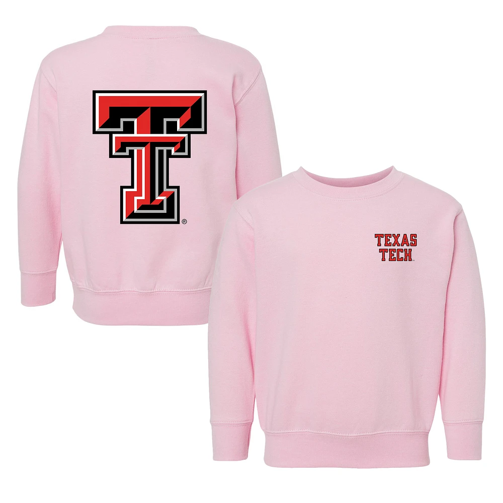 Toddler Chad & Jake Pink Texas Tech Red Raiders Logo Pullover Sweatshirt