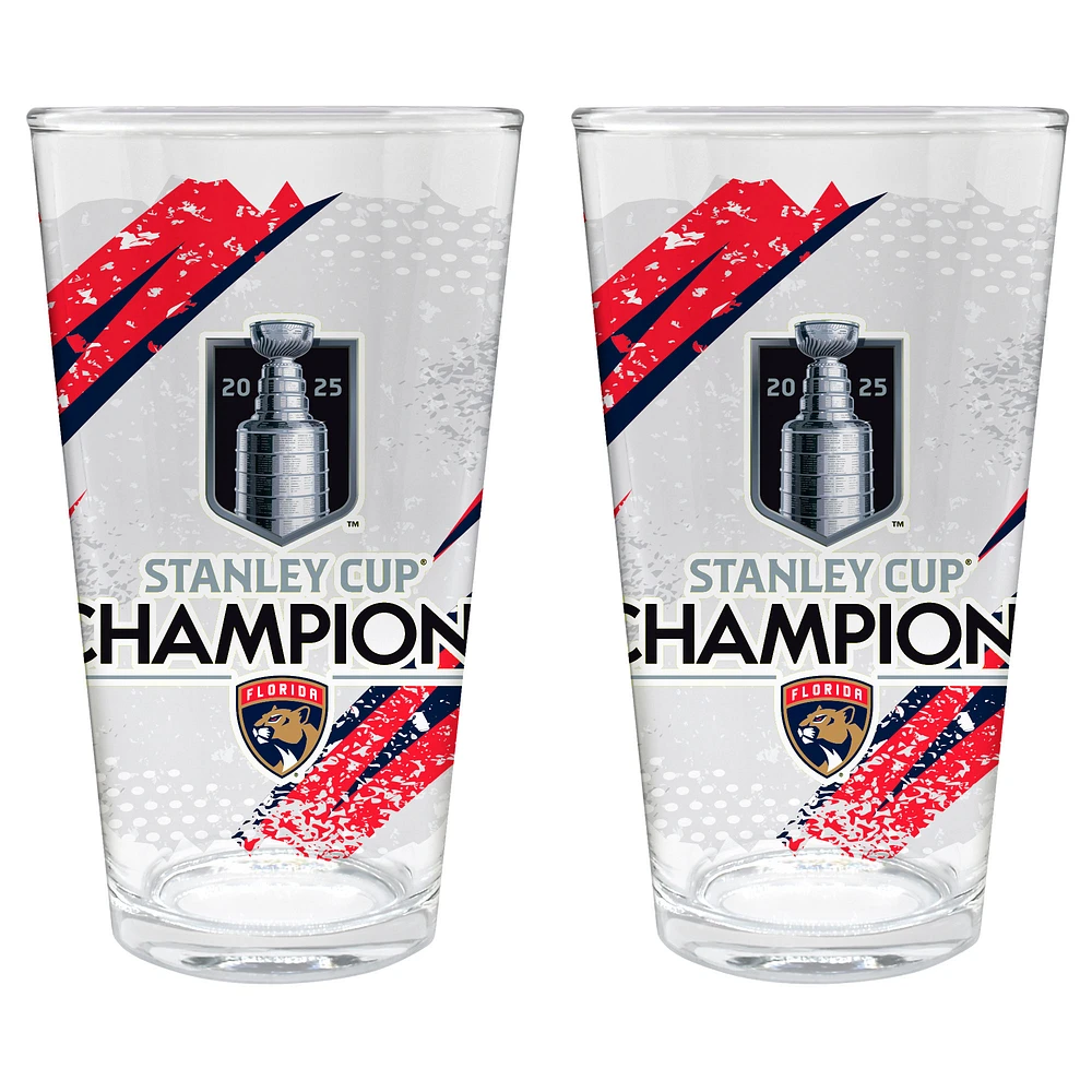 Florida Panthers 2025 Stanley Cup Champions 2-Piece 16oz. Pint Glass Set