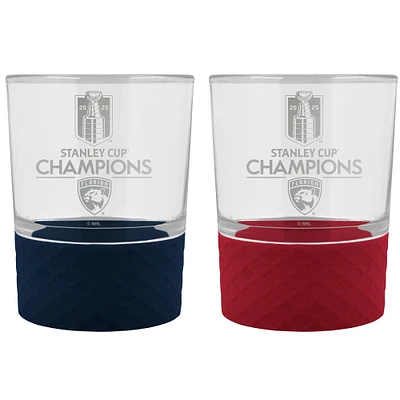 Florida Panthers 2025 Stanley Cup Champions Two-Piece 14oz. Rocks Glass Set