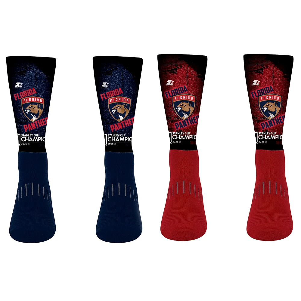 Unisex Starter Florida Panthers 2025 Stanley Cup Champions Two-Piece Blackout Crew Socks Set