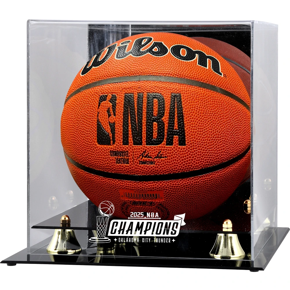 Oklahoma City Thunder Golden Classic 2025 NBA Finals Champions Logo Basketball Display Case