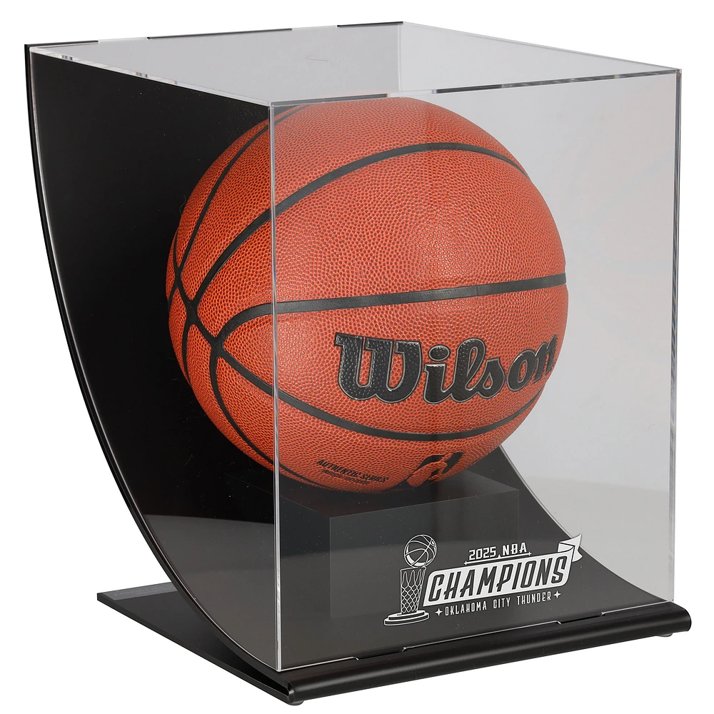 Oklahoma City Thunder Acrylic Curved 2025 NBA Finals Champions Logo Basketball Display Case