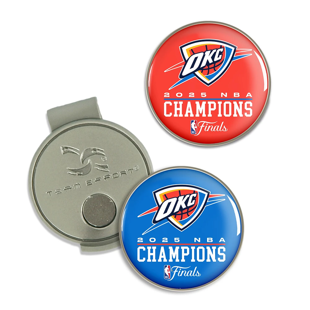 WinCraft Oklahoma City Thunder 2025 NBA Finals Champions Two-Piece Hat Clip and Ball Marker Set
