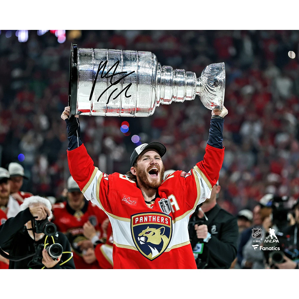 Matthew Tkachuk Florida Panthers Autographed 2025 Stanley Cup Champions 8" x 10" Raising Cup Photograph