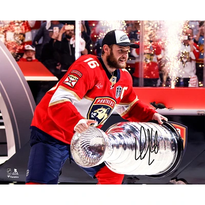 Aleksander Barkov Florida Panthers Autographed 2025 Stanley Cup Champions 16" x 20" Raising Cup Photograph