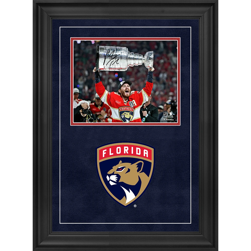 Matthew Tkachuk Florida Panthers Autographed 2025 Stanley Cup Champions Deluxe Framed 8" x 10" Raising Cup Photograph