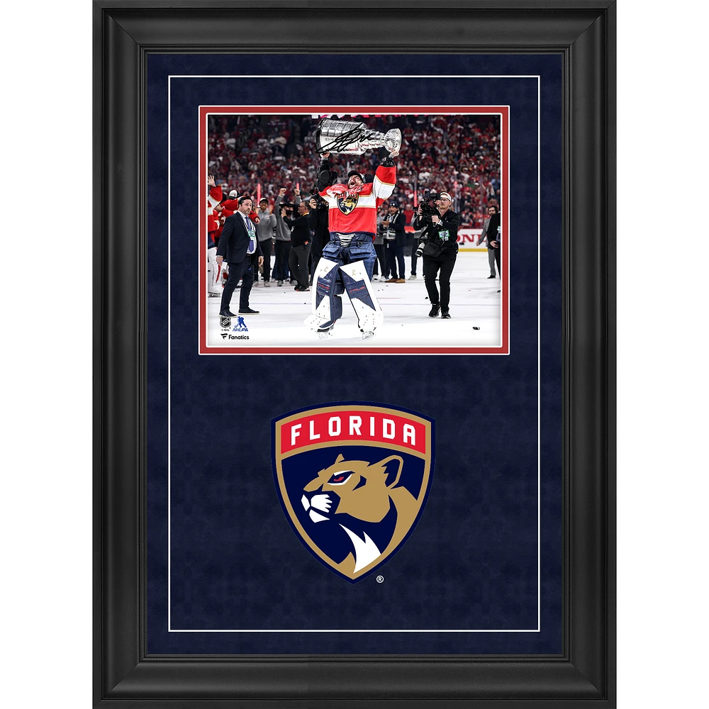 Sergei Bobrovsky Florida Panthers Autographed 2025 Stanley Cup Champions Deluxe Framed 8" x 10" Raising Cup Photograph