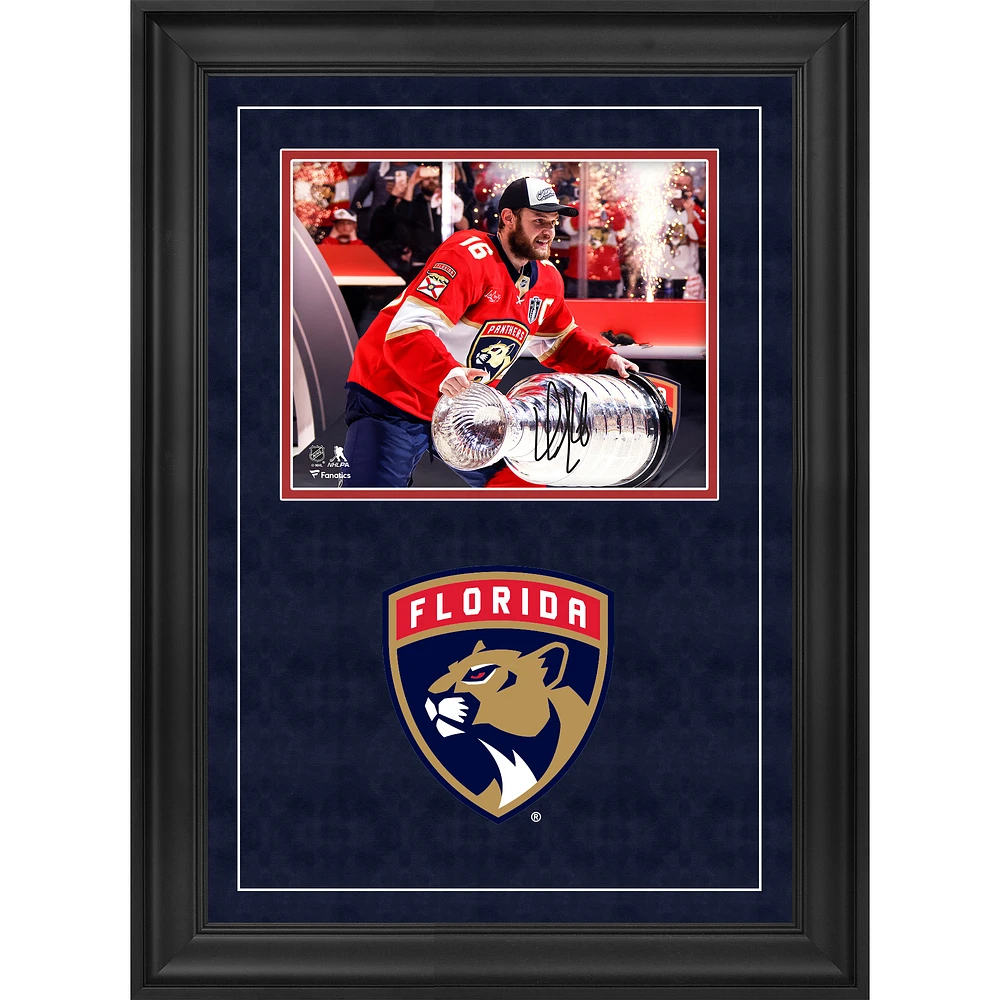 Aleksander Barkov Florida Panthers Autographed 2025 Stanley Cup Champions Deluxe Framed 8" x 10" Raising Cup Photograph