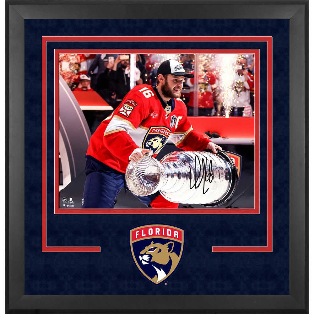 Aleksander Barkov Florida Panthers Autographed 2025 Stanley Cup Champions Deluxe Framed 16" x 20" Raising Cup Photograph