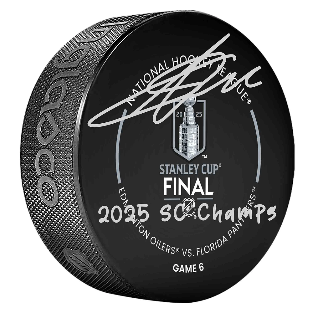 Sergei Bobrovsky Florida Panthers Autographed 2025 Stanley Cup Champions Official Game Puck with "2025 SC Champs" Inscription