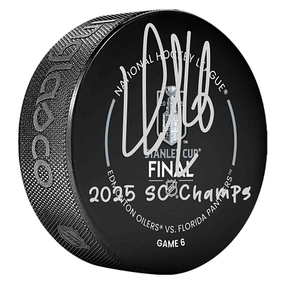 Aleksander Barkov Florida Panthers Autographed 2025 Stanley Cup Champions Official Game Puck with "2025 SC Champs" Inscription