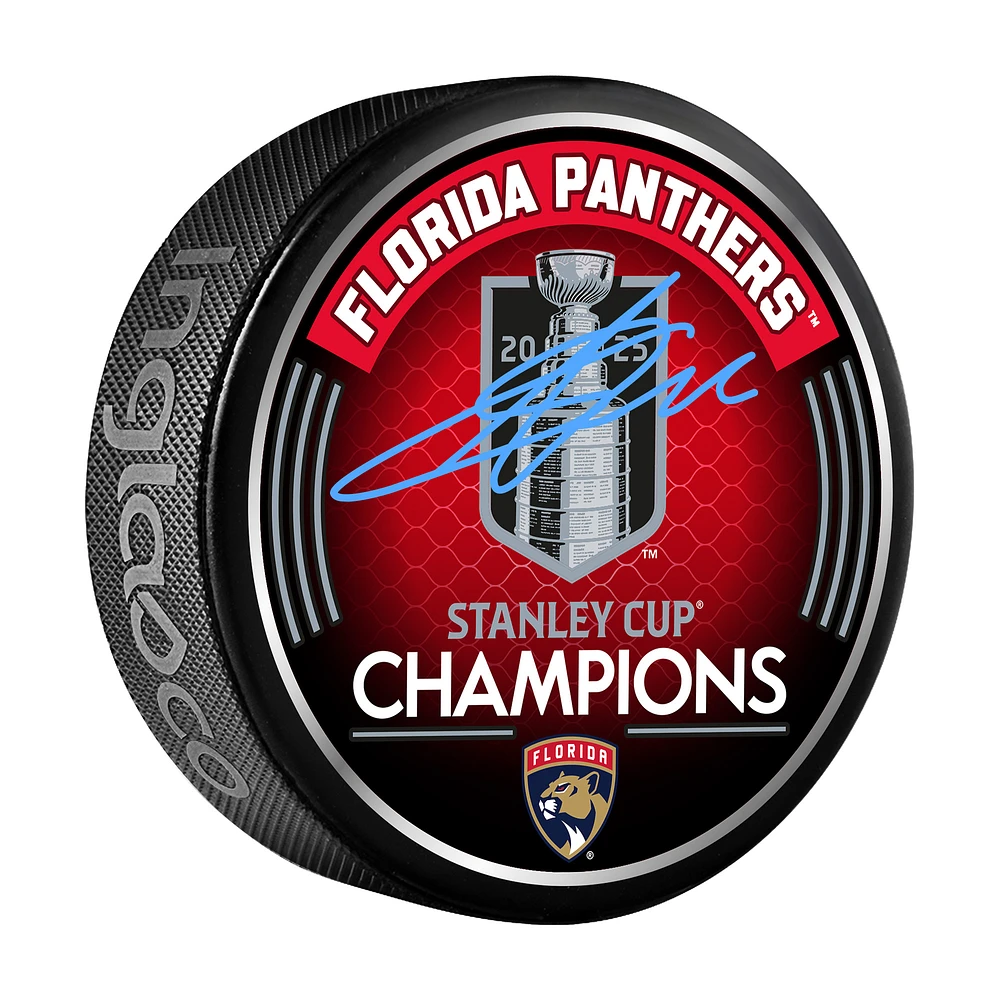 Sergei Bobrovsky Florida Panthers Autographed 2025 Stanley Cup Champions Hockey Puck