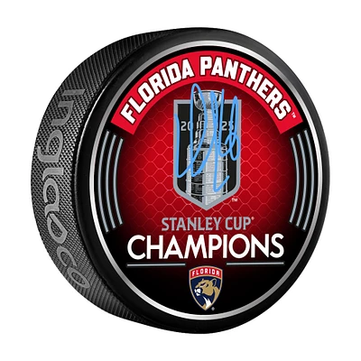 Aleksander Barkov Florida Panthers Autographed 2025 Stanley Cup Champions Hockey Puck
