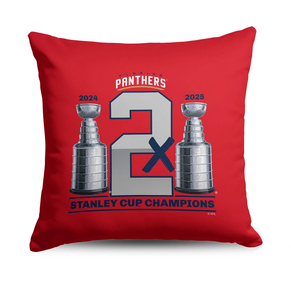 The Northwest Group Florida Panthers Two-Time Stanley Cup Champions 18" x 18" Throw Pillow