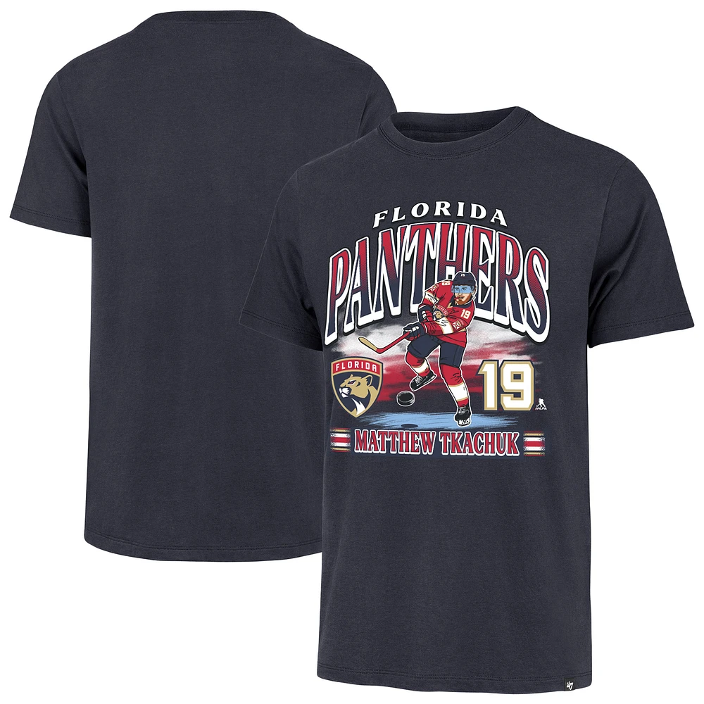 Men's '47 Matthew Tkachuk Navy Florida Panthers Franklin Player Name & Number T-Shirt