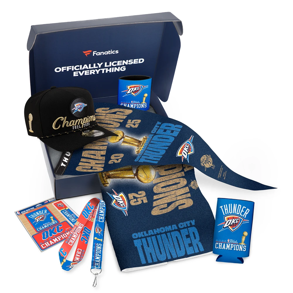 WinCraft Oklahoma City Thunder 2025 NBA Finals Champions Fanatics Pack Champions Gift Box with Hat