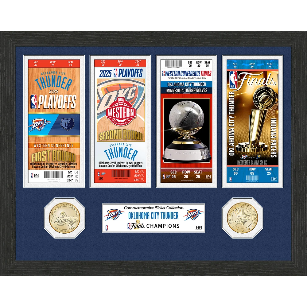 Highland Mint Oklahoma City Thunder 2025 NBA Finals Champions 13" x 16" Ticket & Bronze Coin Photo Mint