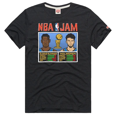 Unisex Homage Chet Holmgren & Shai Gilgeous-Alexander Charcoal Oklahoma City Thunder 2025 NBA Finals Champions Jam Tri-Blend T-Shirt