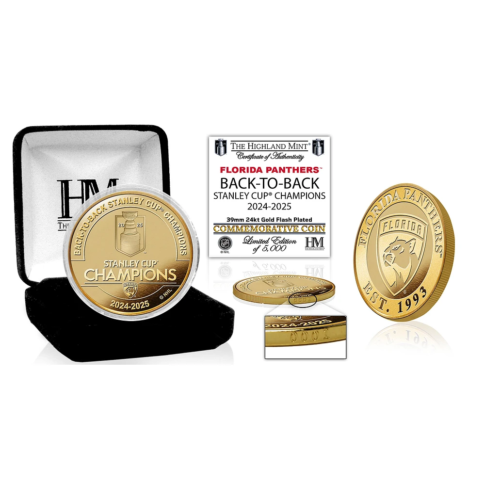 Highland Mint Florida Panthers 2025 Stanley Cup Champions Gold Coin