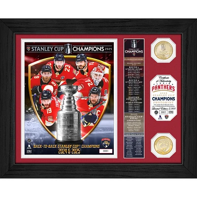 Highland Mint Florida Panthers 2025 Stanley Cup Champions 13" x 16" Banner Bronze Coin Photo Mint