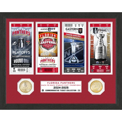 Highland Mint Florida Panthers 2025 Stanley Cup Champions 12" x 15" Road To The Stanley Cup Ticket & Bronze Coin Photo Mint