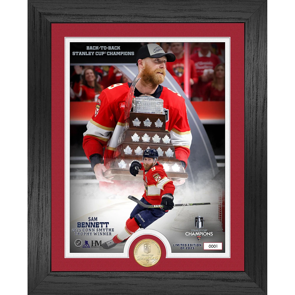 Highland Mint Sam Bennett Florida Panthers 2025 Conn Smythe Winner 13" x 16" Bronze Coin Photo Mint