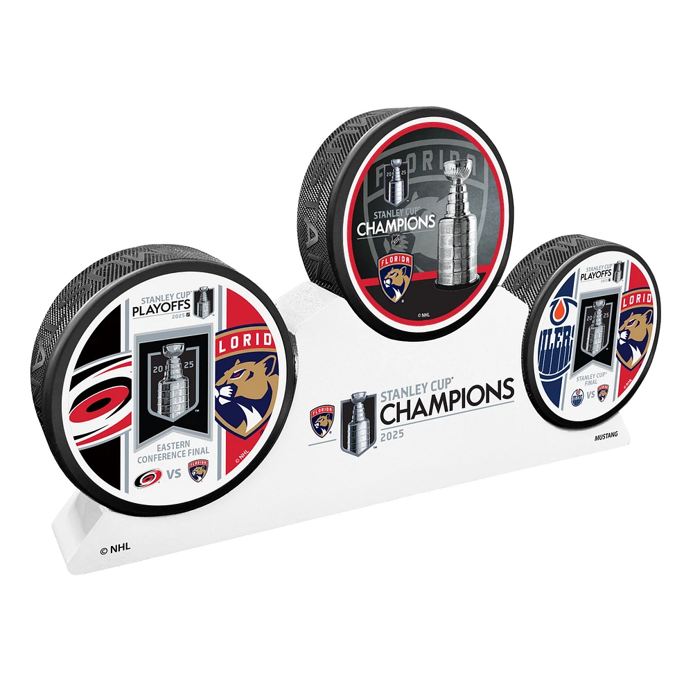 Florida Panthers 2025 Stanley Cup Champions Puck Podium