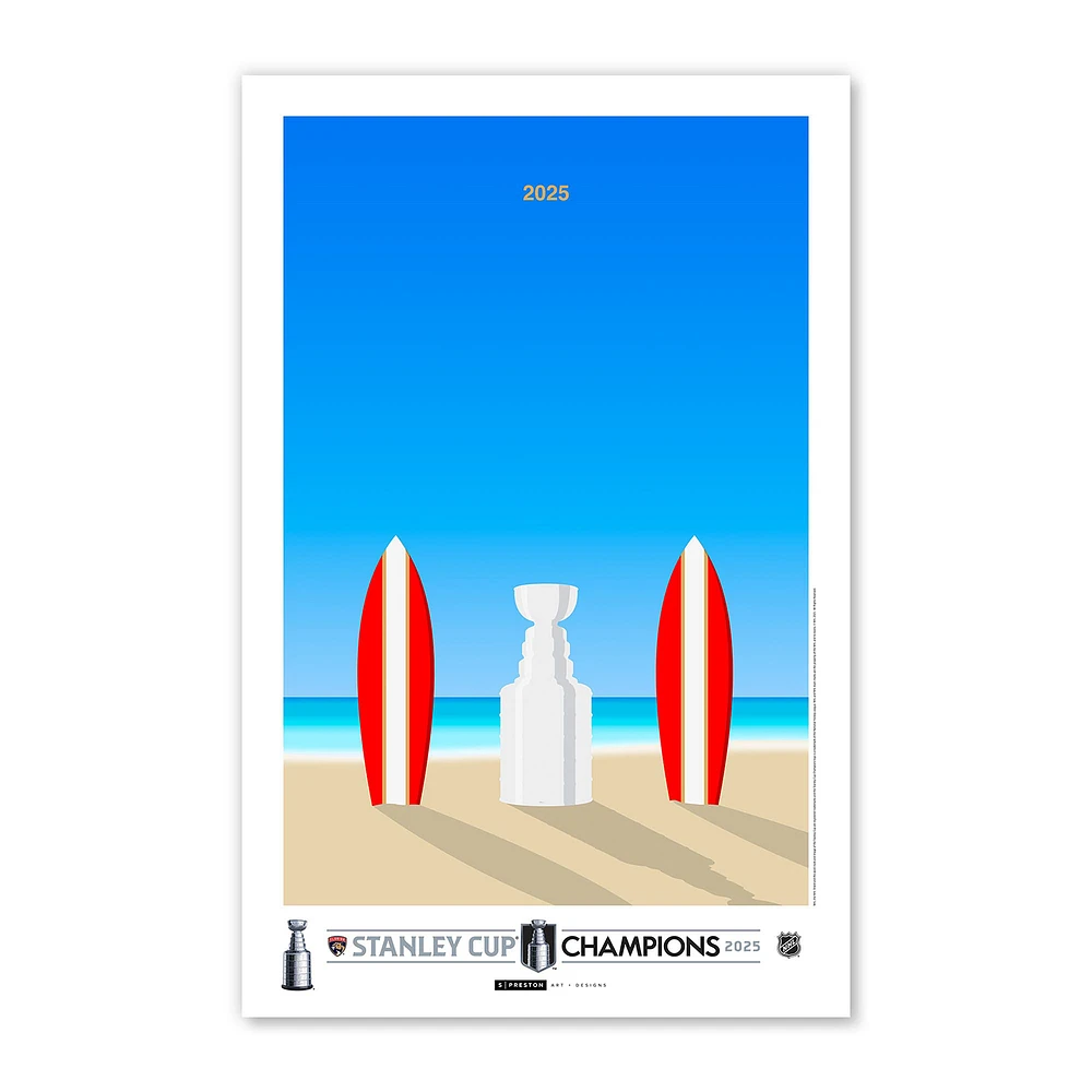 Florida Panthers 2025 Stanley Cup Champions 11" x 17" Minimalist Art Poster