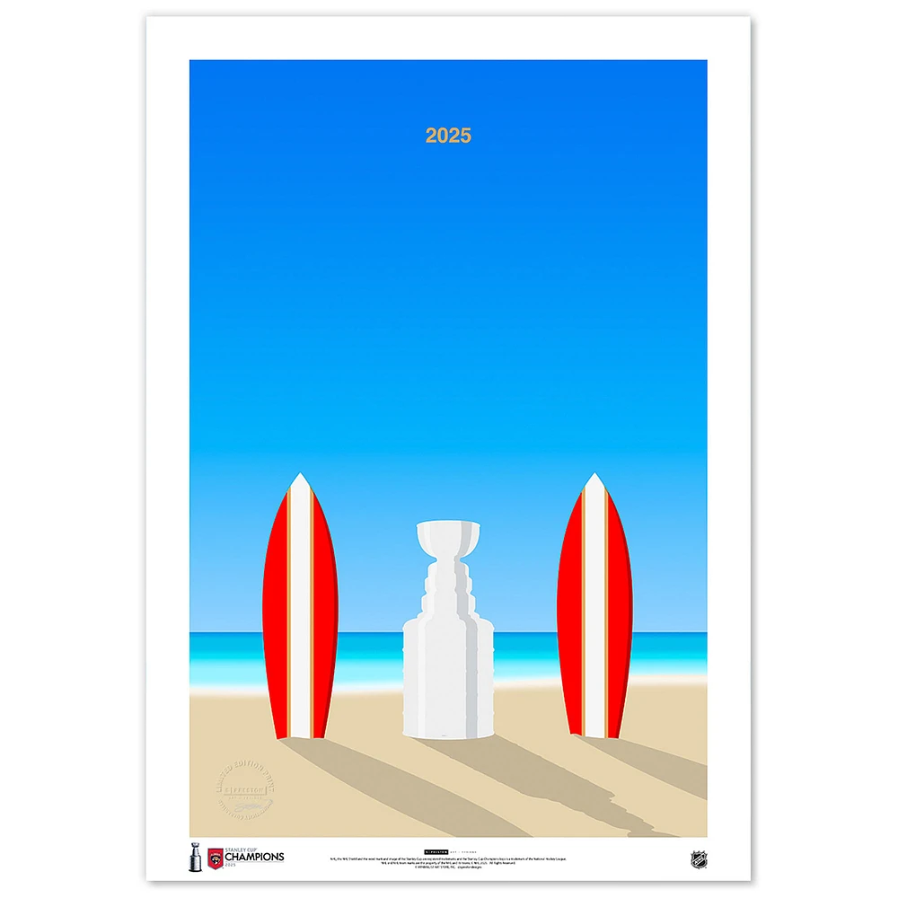 Florida Panthers 2025 Stanley Cup Champions 24" x 36" Minimalist Fine Art Print