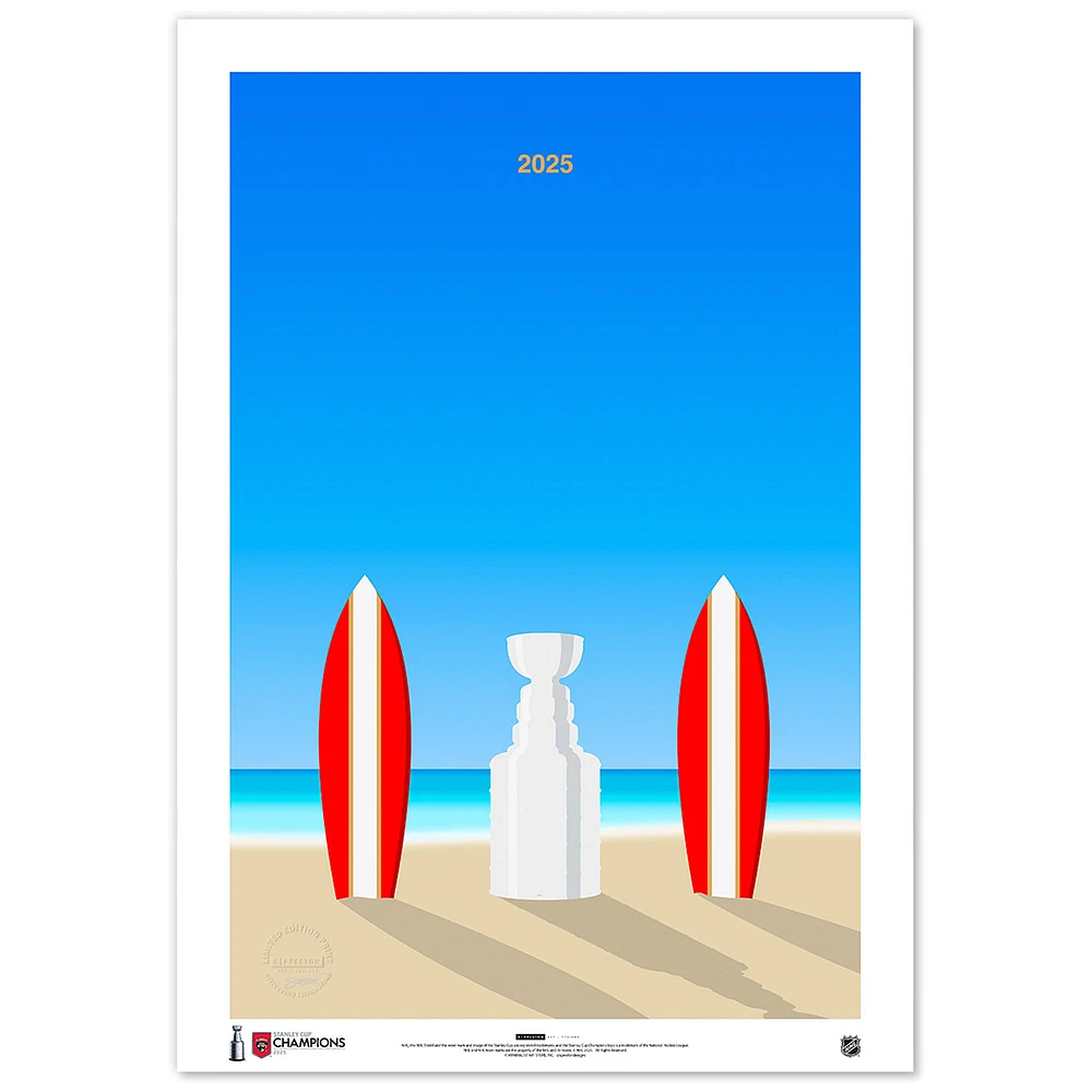 Florida Panthers 2025 Stanley Cup Champions 14" x 20" Minimalist Fine Art Print