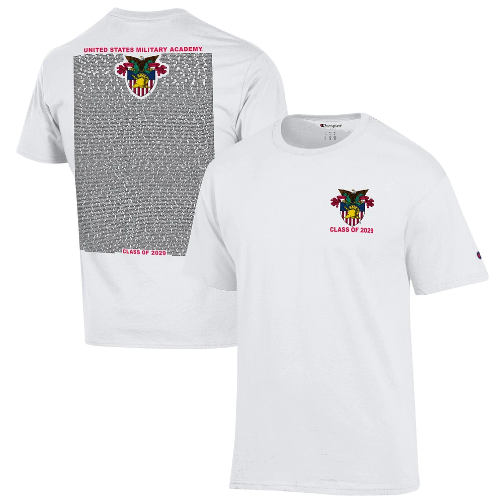 Men's Champion White Army Black Knights Class of 2029 R-Day T-Shirt