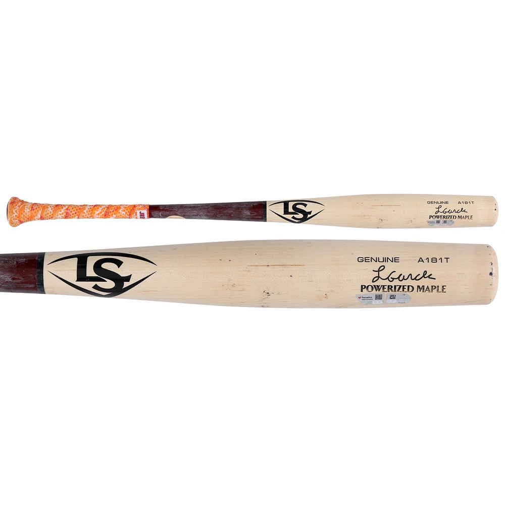 Luis García Jr. Washington Nationals Game-Used Tan/Red Louisville Slugger Broken Bat vs. Atlanta Braves on May 20, 2025