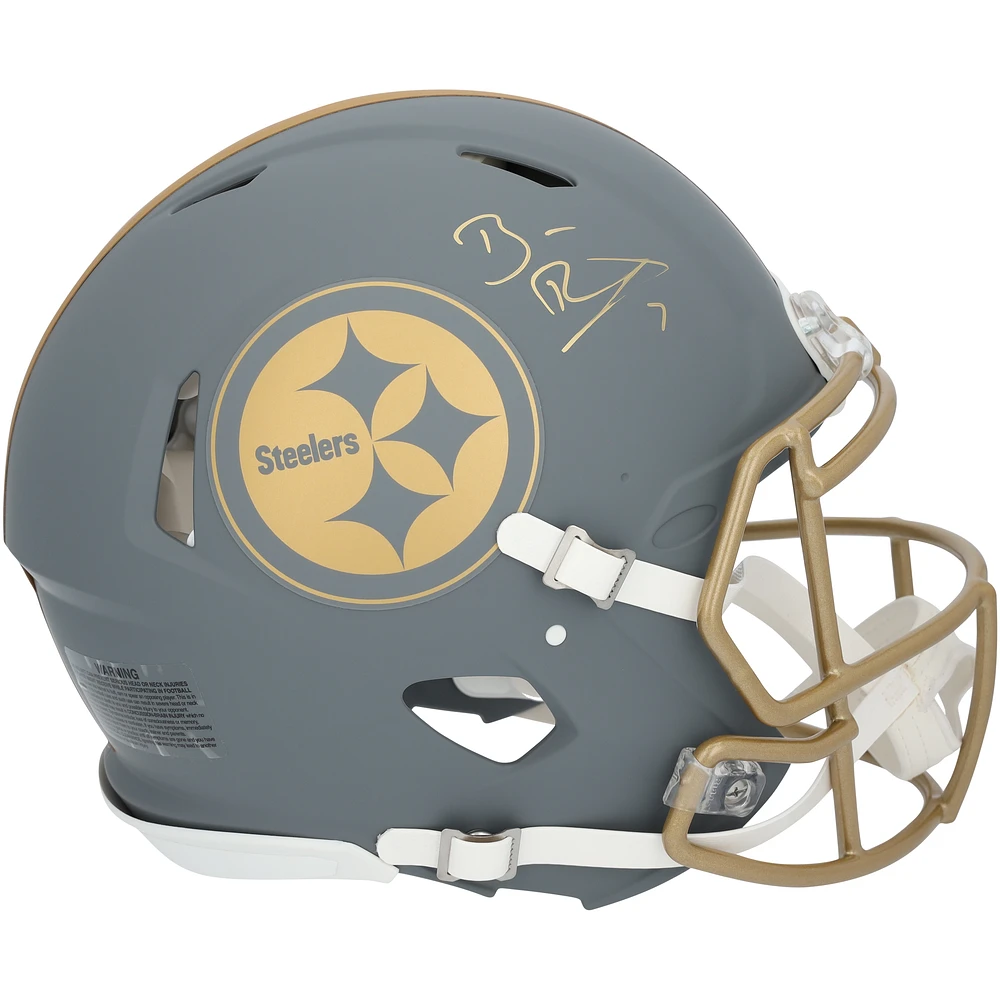 Ben Roethlisberger Pittsburgh Steelers Autographed Riddell Slate Speed Authentic Helmet - Signed in Gold Ink