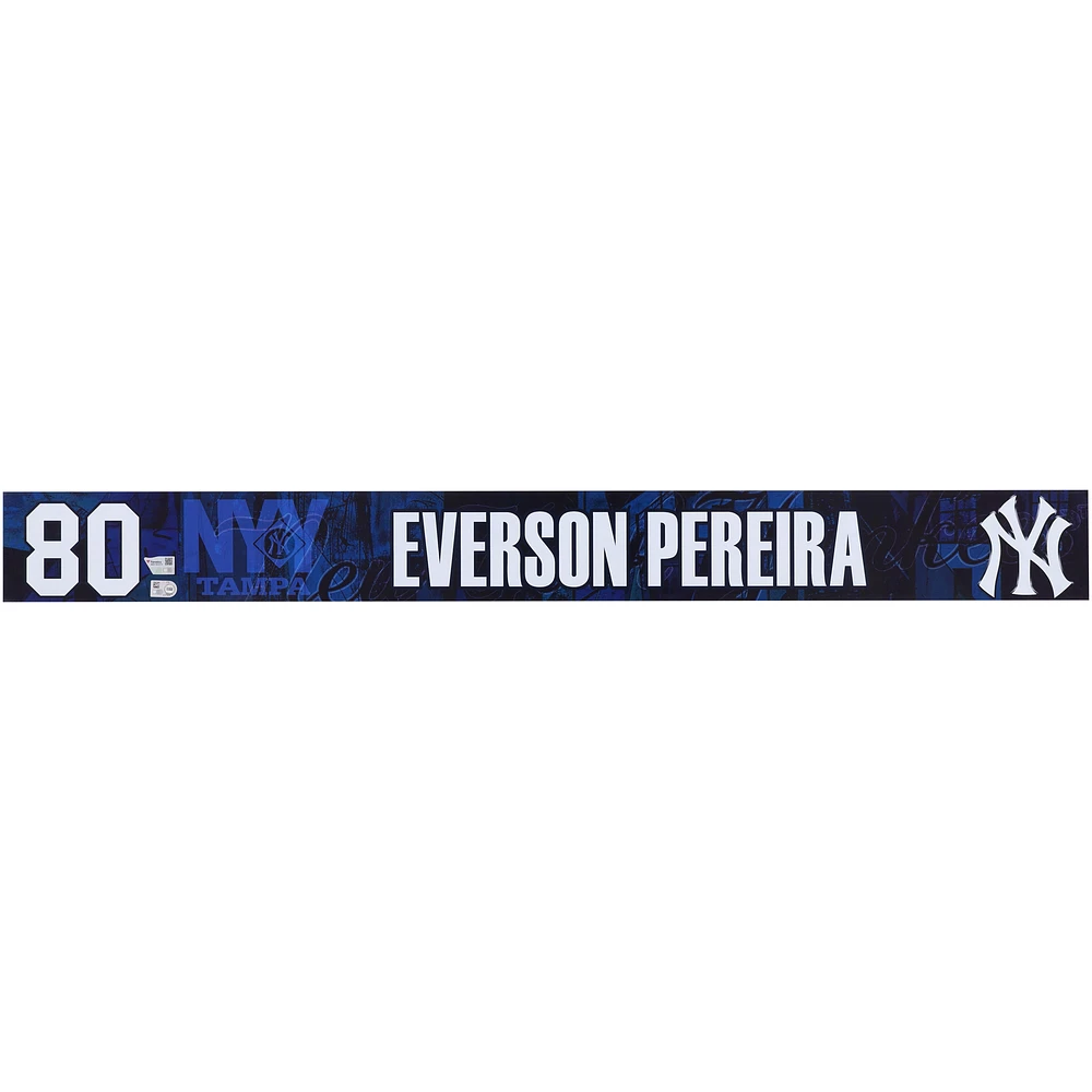 Everson Pereira New York Yankees Player-Issued #80 Navy Nameplate from 2025 MLB Spring Training